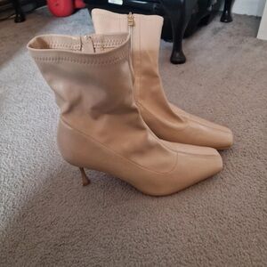 PrettyLittleThing Tan Heeled Boots